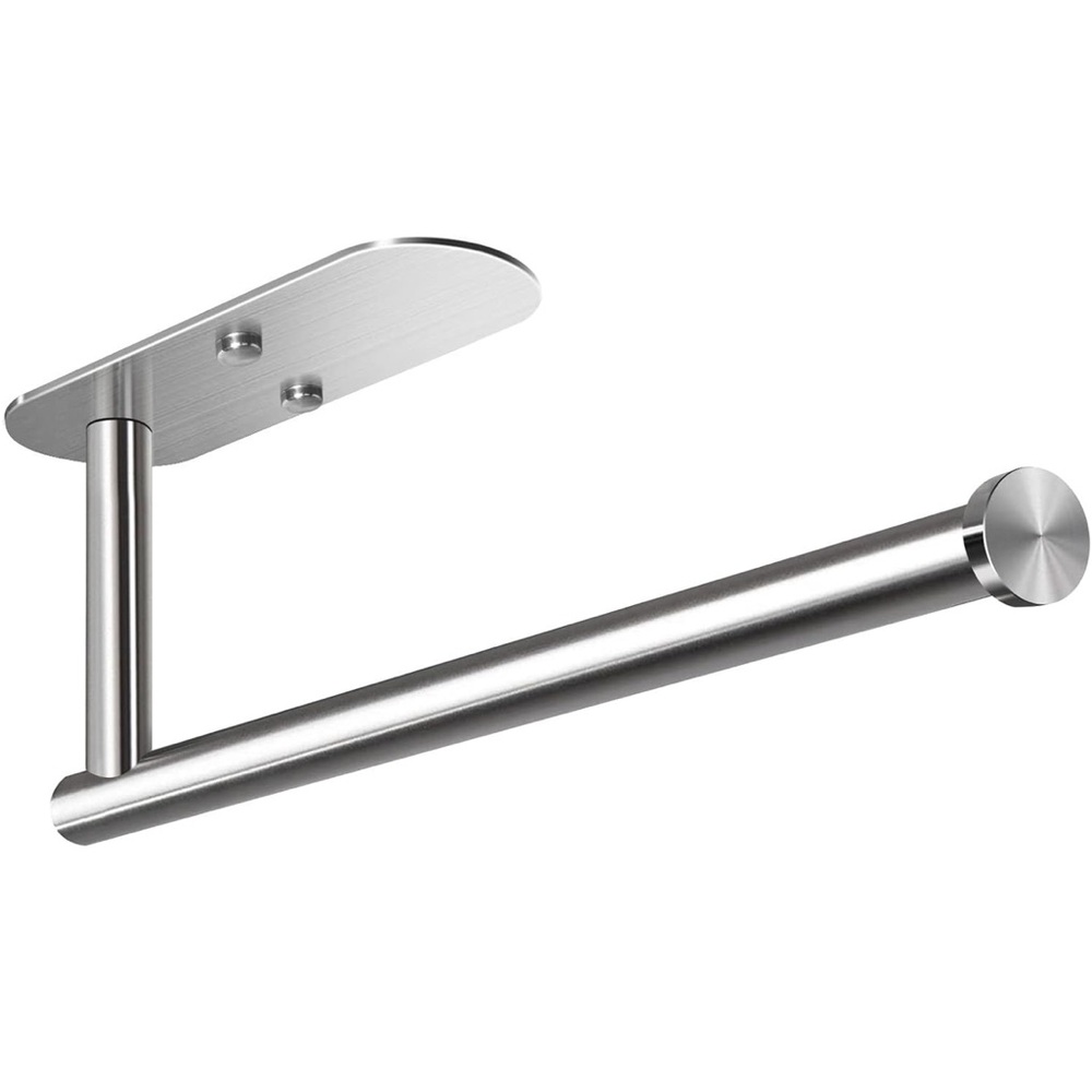 Adhesive Paper Towel Holder Under Cabinet Wall Mount - Silver